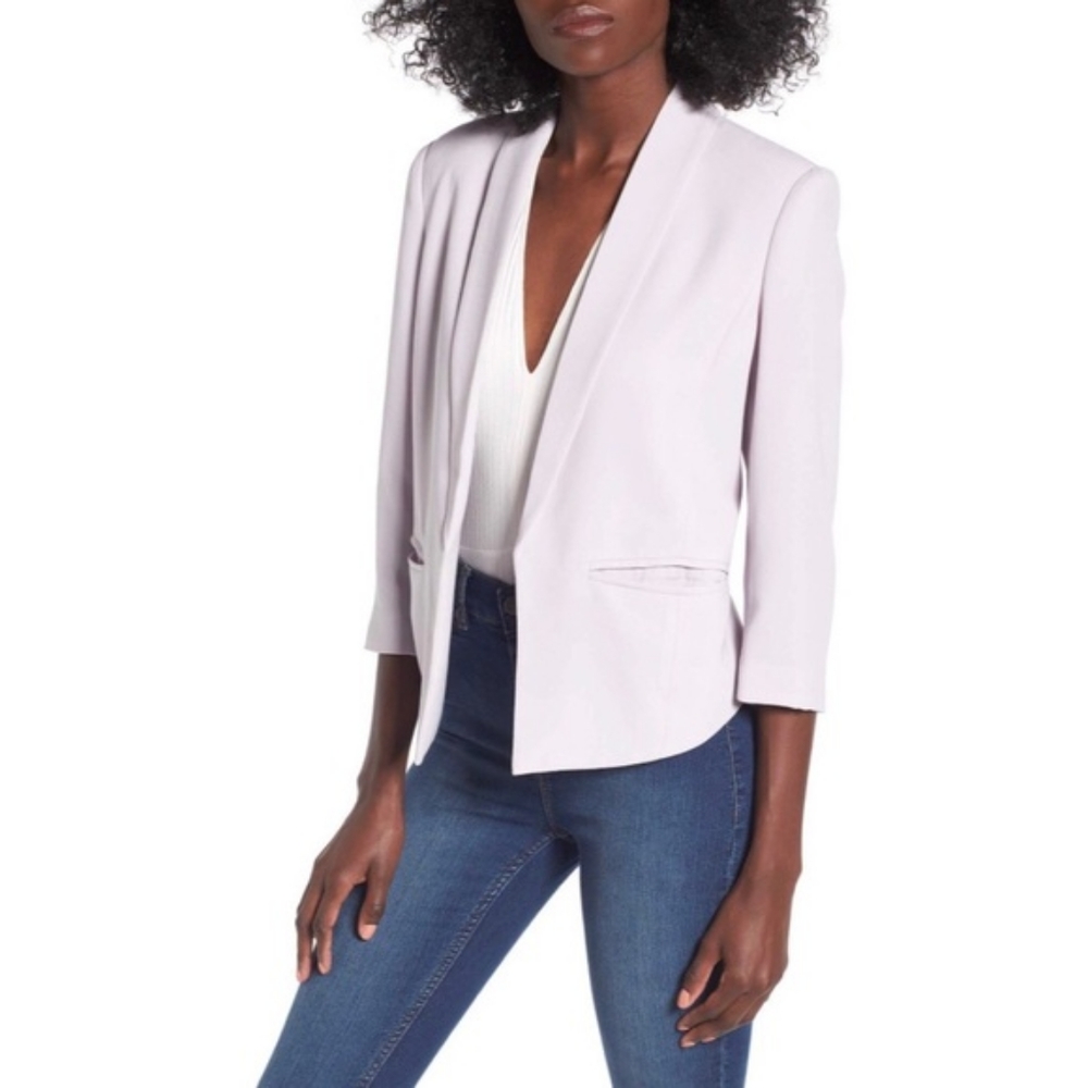 Mural Curve Blazer Jacket Pale Lilac Classic Career Office Chic Minimalist
